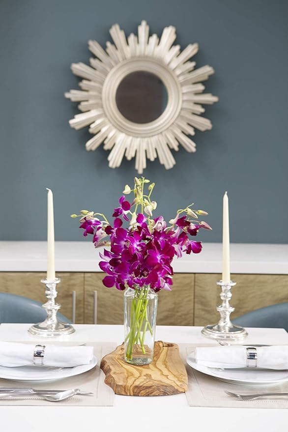 KaBloom - 10 Purple Orchid with vase - Fresh Flowers for Birthday, Valentine's & Mother's Day