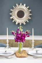 KaBloom - 10 Purple Orchid with vase - Fresh Flowers for Birthday, Valentine's & Mother's Day