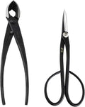 Wazakura Japanese Bonsai Tool Kit Set Made in Japan, Satsuki Scissors 7inch(180mm) + Concave Branch Cutter 8inch(200mm) Gift Box (Yasugi Steel Satsuki Scissors + Concave Branch Cutter)