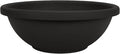 The HC Companies Shallow Planter with Drainage - Contemporary Garden Bowl Planter for Flowers, Herbs & More - Round Succulent Planter Pot for Indoors and Outdoors (15.5" Black, Pack of 1)