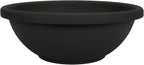The HC Companies Shallow Planter with Drainage - Contemporary Garden Bowl Planter for Flowers, Herbs & More - Round Succulent Planter Pot for Indoors and Outdoors (15.5" Black, Pack of 1)