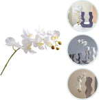 ARTIBETTER White Phalaenopsis Orchid Fake Flowers Stem Artificial Orchid Flowers for Home Décor Bouquet for Living Room and Dining Table Decoration