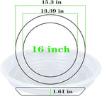OVZILKI Plant Saucer 4 Pack of 16 inch, Clear Plastic Flower Plant Pot Saucer, Heavy Duty Plant Drip Trays Saucers for Indoor, Plant Water Tray for Planters