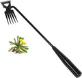 Weed Removal Tool, New Garden Weeding Tools Manganese Steel Hand Weeder Tool with Handle, 5 Teethes Dual Purpose Manual Weeders Tool Weed Tool for Garden (Black)