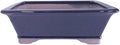 Brussel's 10" Rectangle Bonsai Glazed Ceramic Pot (Large, Dark Navy)