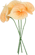 uxcell 4Pcs 11inch Artificial Anthurium Lily Flowers, Permanent Flower Bouquet for Home Arrangements Wedding Festival Decoration Crafts Store Decor Accessories, Light Orange