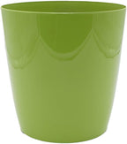 The HC Companies Aria Round Self-Watering Pot - Lightweight Plastic Planter for Herbs & More - Durable Plant Pots for Indoor Plants & Outdoor Plants (8" Glossy Avocado, Pack of 1)
