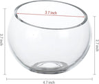 MyGift Premium Hotel Series 5 Inch Round Clear Glass Air Plant Terrariums, Mini Candy Bowl Jars, Tealight Candle Holders, Succulent Cactus Vases, Set of 4