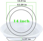 OVZILKI Plant Saucer 6 Pack of 14 inch, Clear Plastic Flower Plant Pot Saucer, Heavy Duty Plant Drip Trays Saucers for Indoor, Plant Water Tray for Planters