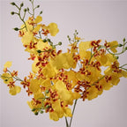 Artificial Flower Feel Moisturizing Dancing Orchid Living Room Ornaments Dining Table Decoration Floral Photography Ornaments(Yellow)