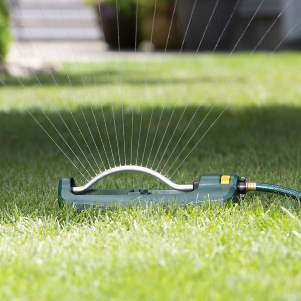 Melnor 65132AMZ TurboTek Turbo Oscillating Sprinkler with Brass Nozzles and QuickConnect Set, Green, Yellow, Black