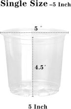 OUPSAUI 20 Pack 5 Inch Clear Nursery Pots for Plants, Clear Plastic Plant Pots with Drainage Holes, Flexible Nursery Pots Variety Pack, Seedling Planter Seed Starter Pots (5 Inch)