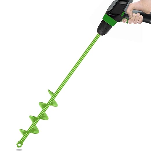 SYITCUN Auger Drill Bit for Planting - 1.6"X16.5" Heavy-Duty Garden Auger Spiral Drill Bit - Bulb Planter Tool - 3/8" Hex Drive Drill
