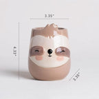 Sloth Animal Ceramic Planter for Indoor and Outdoors, 3 x 3 x 4 in., Cute Hand Painted Designed in Argentina, Convenient Drain Hole