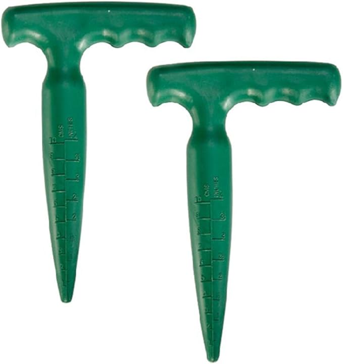 esowemsn 2pcs Plastic Handheld Transplanting Widger Planting Tools Sow Dibbler Soil Digger Hole Punch Garden Supplies Sowing Seeds Transplanting Vegetable Loose Soil