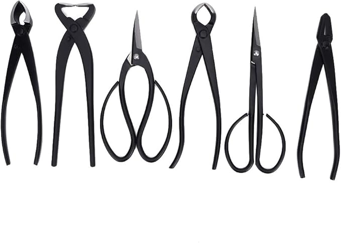 6pcs Multifunctional Bonsai, Plant Set Bonsai Tool Set with Storage Bag Professional outil Tree Scissors Trimming Cutting