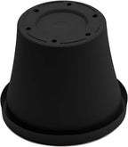 Bloem Terra 6" Diameter Round Black Resin Planter Pot with Drainage Holes for Indoor and Outdoor Gardening