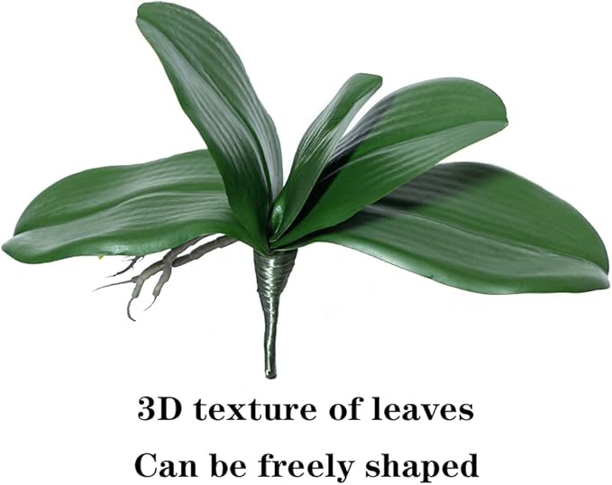 DUYONE Artificial Orchid Plant, 35 Inch 4 Pcs Phalaenopsis Flowers with Leaves, Real Touch Orchid Stems for Home Decoration