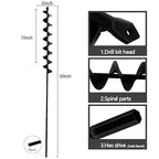 32" x 2" Extended Length Garden Auger Drill Bit for Planting Bulb & Bedding Plant Auger 100% Solid Barrel-No Need to Squat Post Hole Digger for 3/8" Hex Drive Drill- Earth Auger Bulb Planter Tool