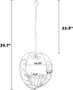 39.7" Hanging Plant Holder,Metal Heart Planter, Hanging Planters,for Patio, Porch, Bedroom, Living Room Decor（White）