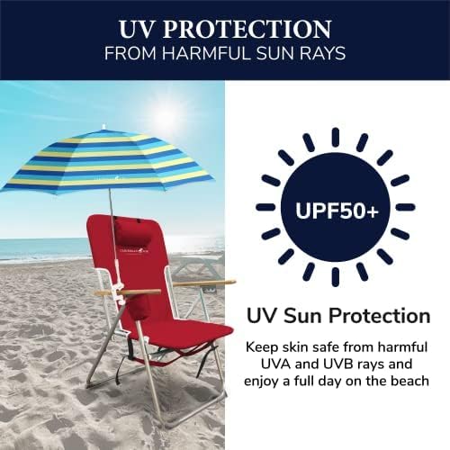 CARIBBEAN JOE Umbrella for Beach Chair, Adjustable and Universal, UV Protection