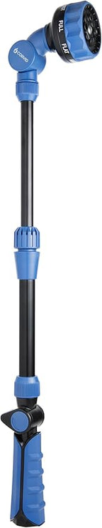 10-Pack with Corvid Adjustable Thumb Control Garden Watering Wand, 19-24 Inch Telescoping Hose Nozzle 8 Spray Patterns, Heavy-Duty Zinc & Aluminum for Precise Watering and Cleaning