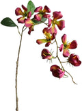 Artificial Flower Decoration Orchid Realistic high-end Bionic Flower Living Room Artificial Flower Living Room TV Cabinet Decoration Ornament Retro Fake Flowers (Red 1 Stick)