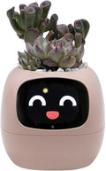 Smart Plant Pot with Expression, AI Intelligent Flower Pot for Indoor Decoration, Smart Garden Pot with Water/Light/Temperature Sensors, Ivy AI Planter(Pink)