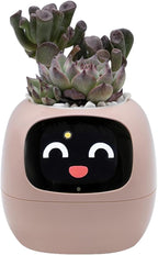 Smart Plant Pot with Expression, AI Intelligent Flower Pot for Indoor Decoration, Smart Garden Pot with Water/Light/Temperature Sensors, Ivy AI Planter(Pink)