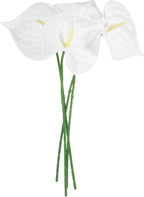 uxcell 4Pcs 11inch Artificial Anthurium Lily Flowers, Permanent Flower Bouquet for Home Arrangements Wedding Festival Decoration Crafts Store Decor Accessories, White