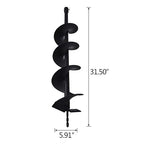 6-in Earth Auger Drill Bit, Garden Plant Flower Auger Rapid Planter Compatible Gas Powered Post Fence Hole Digger with 3/4 Shaft