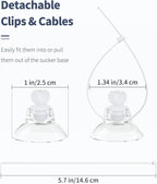 Pawfly 20 Pack Aquarium Suction Cups with Clips and Adjustable Zip Ties Cables Fish Tank Tools for Binding Moss Holding Airline Tubing Decorations Shrimp Nests and Reptile Hammocks