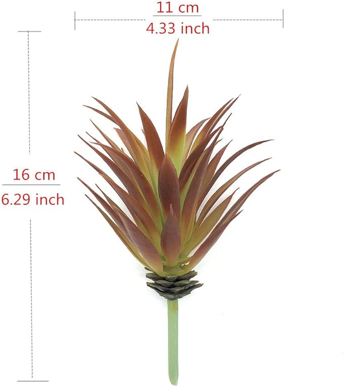 2 PCS Artificial Succulents Plants Real Touch Lifelike Succulants Plants Faux Greenery Plants Garden DIY Home Office Decoration Ornament (Red Agave)