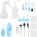 19Pcs Succulent Tools,Mini Garden Small Gardening Tools Indoor, Transplanting Gardening Tools,Pruning Shear Gardening Scissors,Hand Tool kit for Bonsai Indoors Small Plants (Blue)
