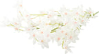 Artificial Orchid Flower Single Branch Dancing Oncidium Silk Material Lifelike Arrangement 74CM Tall For Wedding Home Office Living Room Decor(White)