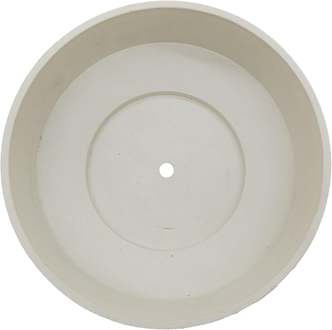 The HC Companies 6 Inch Round Plastic Succulent Capri Bowl 6"x6"x2.25" in Vanilla Bisque with Copper Bottom Color