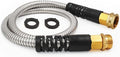 Cesun Short Garden Hose 3 feet, Metal Leader Water Hose, Heavy Duty and Lightweight Stainless Steel Water Pipe for RV, Outdoor, Yard, Lawn, 3ft x 5/8", Female to Male