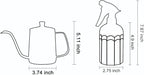 OFFIDIX Watering Can for Indoor Plants Long Spout Metal Stainless Steel 21 oz Small Watering Can with 14 oz Glass Plant Mister Spray Bottle for Plants Bonsai