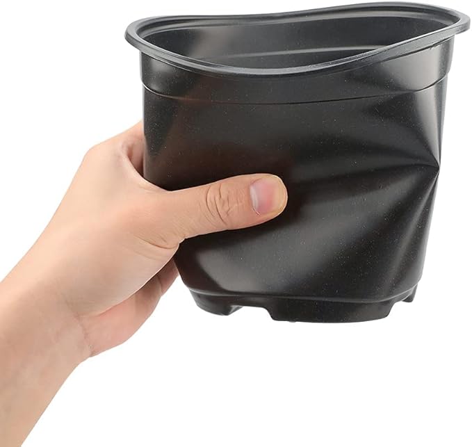 KINGLAKE 100 Pcs 6" Plastic Plants Nursery Pots Seedlings Flower Plant Container Seed Starting Pots Black