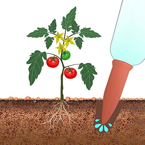 Jovitec Plant Watering Stakes Self Watering Spikes Terracotta Automatic Plant Waterers Devices for Indoor Outdoor Home and Office Plants(Rustic Red,6 Pieces)