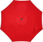 Blissun 9' Outdoor Patio Umbrella, Outdoor Table Umbrella, Yard Umbrella, Market Umbrella with 8 Sturdy Ribs, Push Button Tilt and Crank