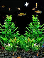 2 Pack Aquarium Decor Plastic Plants Extra Large Artificial Fish Tank Plants Tall Fish Tank Decorations- Green 12" Tall