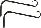 12 inch Plant Hanger, Sturdy Hanging Plant Bracket Outdoor, Hanging Plant Wall Hook Heavy Duty, for Hanging Bird Feeders, Planters, Lanterns, Wind Chimes, Indoor/Outdoor Use, Black, Set of 2