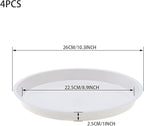 4pcs White Plastic Plant Saucers (10 inch) - Heavy Duty Indoor Plant Trays for Pots with Water Drainage, Drip Catcher & Decor (Set of 4 Round Saucers)