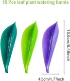 15 Pcs Leaf Plant Watering Devices Leaflow Design Plant Pot Watering Funnel for Outdoor Indoor 3 Color Leaf Watering Funnel