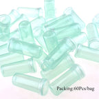 HAHIYO 60PCs 1.6X0.7Inch Transparent Green Plastic Floral Tubes Floral Water Tubes Flower Vials with Silicone Cap for Plants Fresh Flowers Arrangement Decoration Milkweed Cutting Florist Supplies