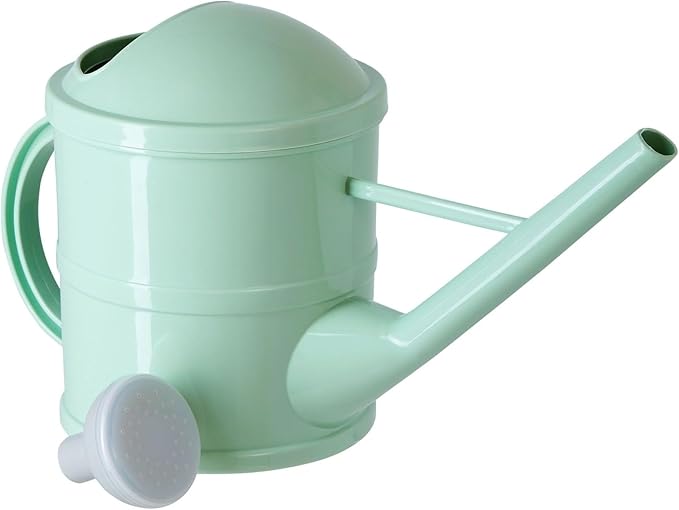Farmlyn Creek Watering Can - Plant Waterer with Long Spout & Detachable Sprinkler Head - Compact Design for Indoor Garden - Kids Watering Can for Gardening - Green, 0.4 Gallon