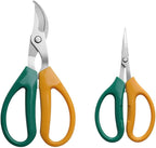 Garden Scissors, Stainless Steel Garden Bonsai Pruning Shears, Anti-Slip Softgrip SnipGardening Tools Garden Shears for Plants Herb (Classic)