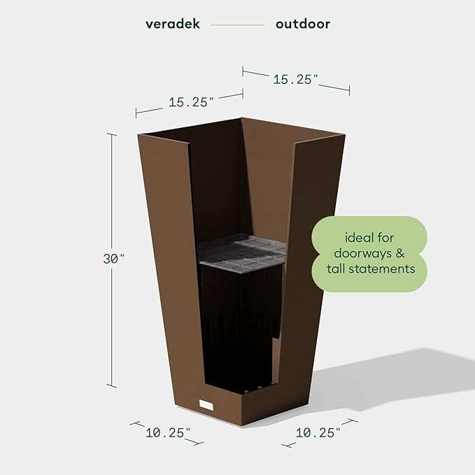 Veradek V-Resin Indoor/Outdoor Taper Planter (30 inch, Espresso)