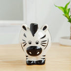DIYOMR Cute Animal Ceramics Planter Small Succulent Pot Cartoon Shaped Plant Pot for Mini Plants Flower Cactus, Smooth Shiny Ceramic - Plants Not Included (Zebra)